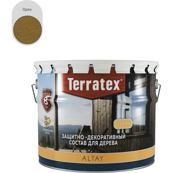 Деревозащитный декоративный состав ТЕРРАТЕКС ALTAY ULTRA Орех, 2.25кг / 3л /4 ЭК000145665 Деревозащитный декоративный состав ТЕРРАТЕКС ALTAY ULTRA Орех, 2.25кг / 3л /4 ЭК000145665