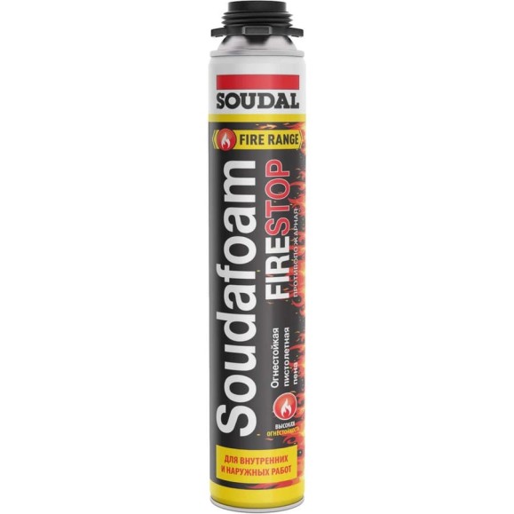 Огнестойкая пистолетная пена SOUDAL Соудафоам ФР 132780 Огнестойкая пистолетная пена SOUDAL Соудафоам ФР 132780