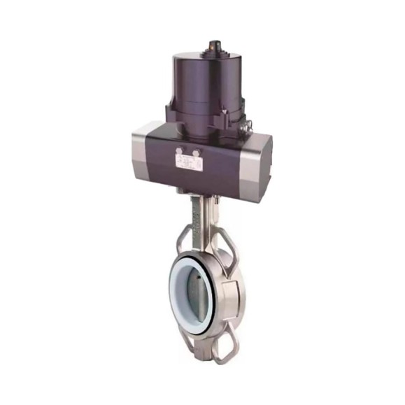 Затвор DN.ru 304-304-VITON-2W-Fb Ду125 Ру16, электропривод ЭПВП-014 220В D050-81354