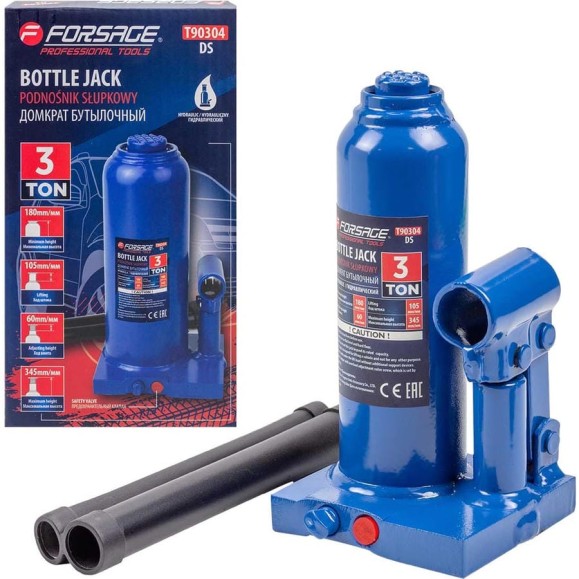 Домкрат бутылочный Forsage 3 т с клапаном (h min-170 мм, h max-330 мм) F-T90304 DS(51443) Домкрат бутылочный Forsage 3 т с клапаном (h min-170 мм, h max-330 мм) F-T90304 DS(51443)