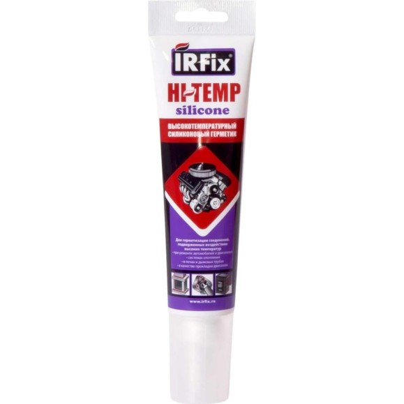 Высокотемпературный силиконовый герметик IRFIX HI-TEMP 85мл черный 20103 Высокотемпературный силиконовый герметик IRFIX HI-TEMP 85мл черный 20103