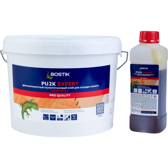 Двухкомпонентный полиуретановый клей для паркета Bostik PU2K EXPERT, 10кг 50024511 Двухкомпонентный полиуретановый клей для паркета Bostik PU2K EXPERT, 10кг 50024511