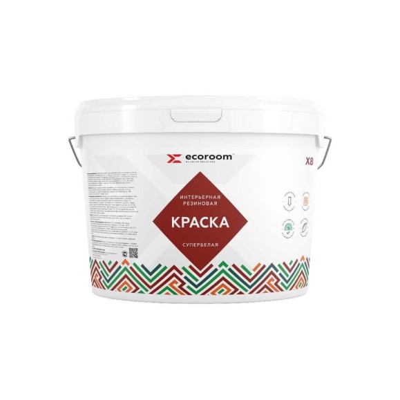 Краска резиновая интерьерная ECOROOM супербелая, 7 кг 112-8-7/бел Краска резиновая интерьерная ECOROOM супербелая, 7 кг 112-8-7/бел