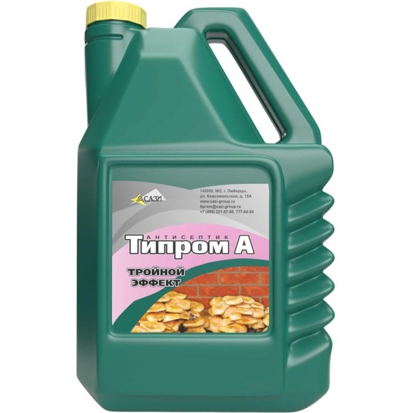 Невымываемый антисептик ТИПРОМ А 5л для дерева, камня, бетона RM000007714 Невымываемый антисептик ТИПРОМ А 5л для дерева, камня, бетона RM000007714