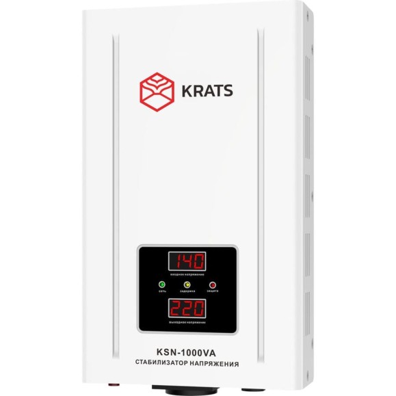 Стабилизатор напряжения KRATS 1000VA индикация 220В, Uвх. 140-260, 1000ВА KSN-1000VA Стабилизатор напряжения KRATS 1000VA индикация 220В, Uвх. 140-260, 1000ВА KSN-1000VA
