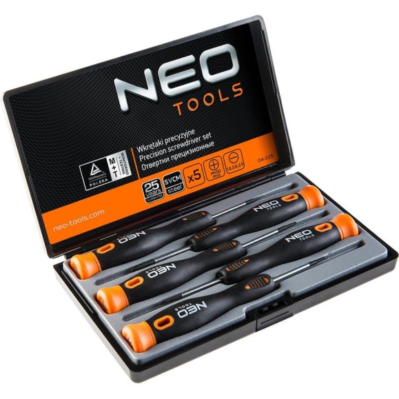 Набор прецизионных отверток NEO Tools 5 шт CrMo 04-225 Набор прецизионных отверток NEO Tools 5 шт CrMo 04-225