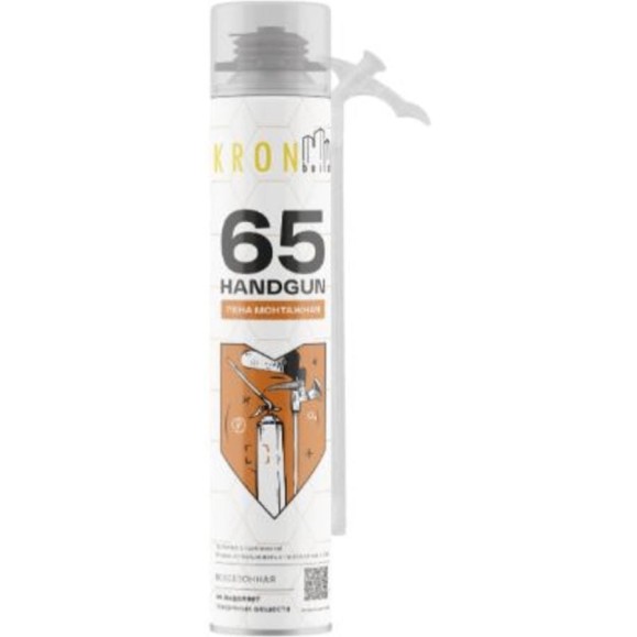 Профессиональная монтажная пена всесезонная Kronbuild Handgun 65 FASGUN65 Профессиональная монтажная пена всесезонная Kronbuild Handgun 65 FASGUN65