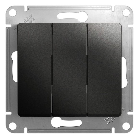 3-клавишный механизм выключателя Systeme Electric скрытой проводки Glossa 10А IP20 1+1+1 10AX антрацит GSL000731 3-клавишный механизм выключателя Systeme Electric скрытой проводки Glossa 10А IP20 1+1+1 10AX антрацит GSL000731