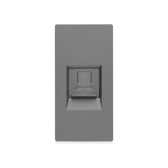 Розетка Vell серая, 1/2, RJ CAT6, модуль, 1379016