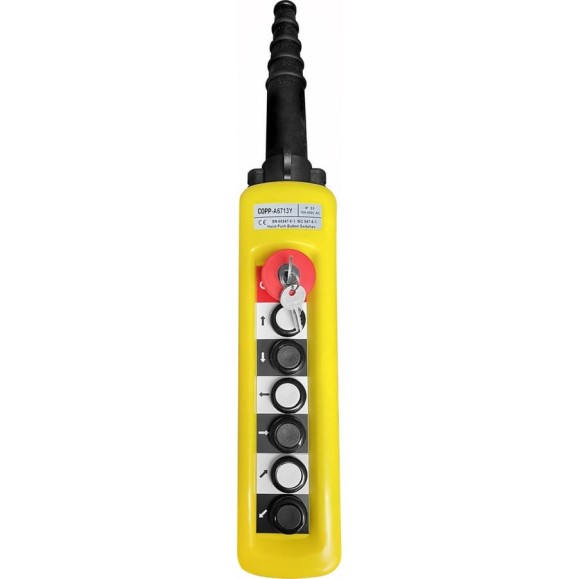 Пульт управления OCALIFT 6 кнопок, 1 скорость, стоп, ключ, IP55 (A6713Y) для кран балки COPP-A6713Y