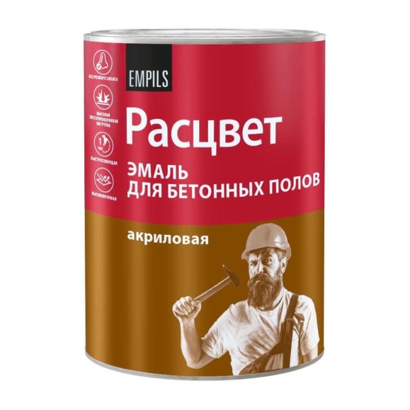 Эмаль для бетонных полов РАСЦВЕТ АК коричневая 0.9 кг 81719 Эмаль для бетонных полов РАСЦВЕТ АК коричневая 0.9 кг 81719