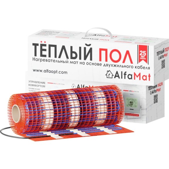 Мат нагревательный AlfaOpt AlfaMat-150 (5,0 м²) AM150-05-0 Мат нагревательный AlfaOpt AlfaMat-150 (5,0 м²) AM150-05-0