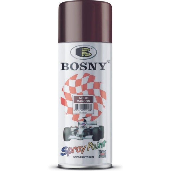 Акриловая краска аэрозоль Bosny бордовый RAL 3004 38