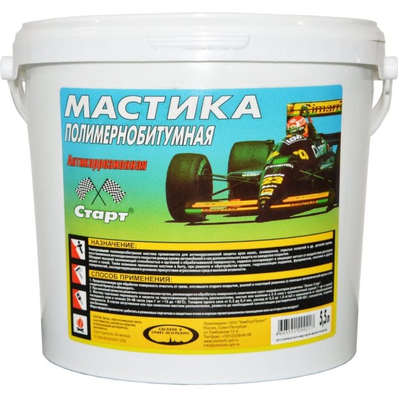 Мастика полимернобитумная СТАРТ (5,5 л / пэ) 4607952901384 Мастика полимернобитумная СТАРТ (5,5 л / пэ) 4607952901384