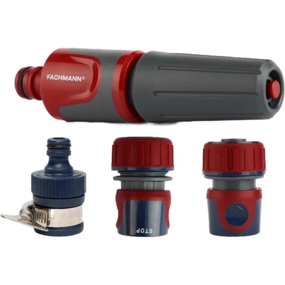 Набор поливочный FACHMANN 12 Garten Experte: наконечник поливочный, набор коннекторов 1/2, адаптер с хомутом 05.247 Набор поливочный FACHMANN 12 Garten Experte: наконечник поливочный, набор коннекторов 1/2, адаптер с хомутом 05.247