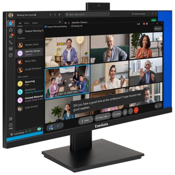 Монитор ExeGate со встроенной веб-камерой 23.8 SuperView EA2400 IPS LED Grade A+, FHD, 1920x1080 75Гц, 16:9, 250cd/m2, 1000:1, 178/178, 5ms, D-Sub, HDMI, 298878 Монитор ExeGate со встроенной веб-камерой 23.8 SuperView EA2400 IPS LED Grade A+, FHD, 1920x1080 75Гц, 16:9, 250cd/m2, 1000:1, 178/178, 5ms, D-Sub, HDMI, 298878