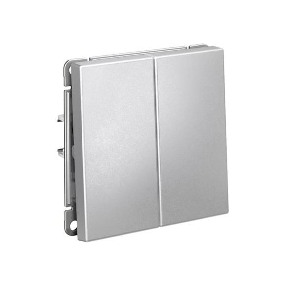 Выключатель 2-клавишный ArtGallery Systeme Electric 10 АХ механизм Алюминий GAL000351