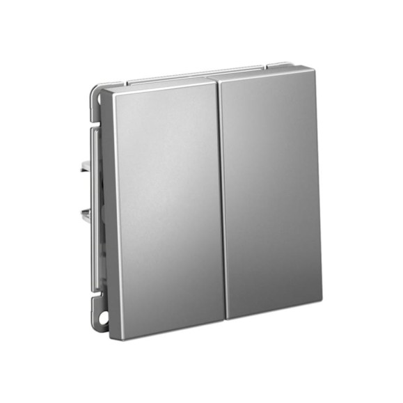Выключатель 2-клавишный ArtGallery Systeme Electric 10 АХ механизм Сталь GAL000951