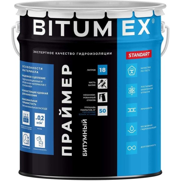Праймер битумный BITUMEX ведро 18л ПБ-036