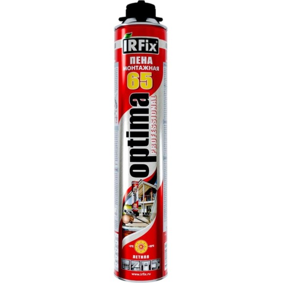 Профессиональная монтажная пена IRFIX OPTIMA 65 800 мл 10021 Профессиональная монтажная пена IRFIX OPTIMA 65 800 мл 10021