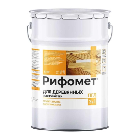 Краска по дереву для наружных работ РИФОМЕТ белый, полуглянцевое, 1 кг, грунт эмаль 3 в 1 быстросохнущая, RAL 9003, 110683 Краска по дереву для наружных работ РИФОМЕТ белый, полуглянцевое, 1 кг, грунт эмаль 3 в 1 быстросохнущая, RAL 9003, 110683