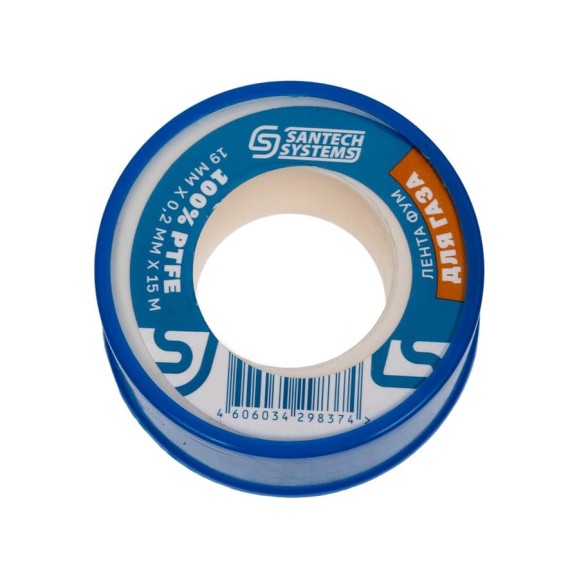 Лента ФУМ SantechSystems PTFE, катушка 19х0,2 мм, 15 м, газ 108-1456 Лента ФУМ SantechSystems PTFE, катушка 19х0,2 мм, 15 м, газ 108-1456