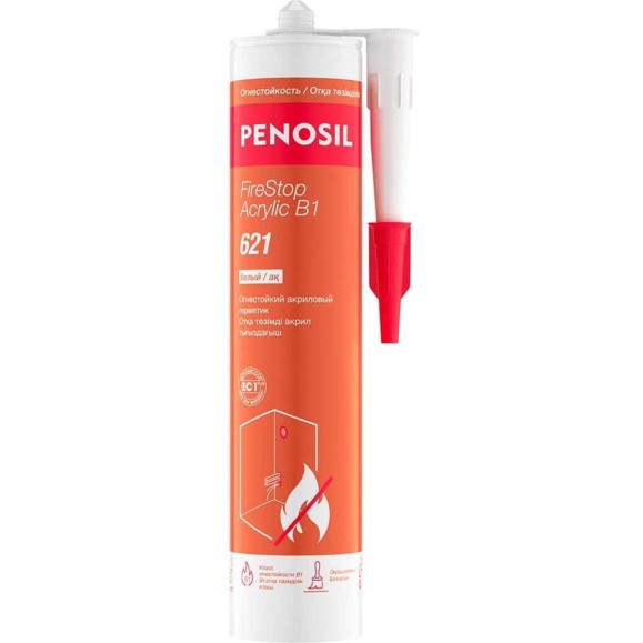 Герметик акриловый огнестойкий Penosil FireStop Acrylic B1 621, 280 мл, белый H0014Z Герметик акриловый огнестойкий Penosil FireStop Acrylic B1 621, 280 мл, белый H0014Z