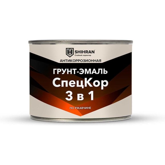Грунт-эмаль SHIHRAN СпецКор 3в1, полуглянец белая RAL 9003 0,4кг 007494