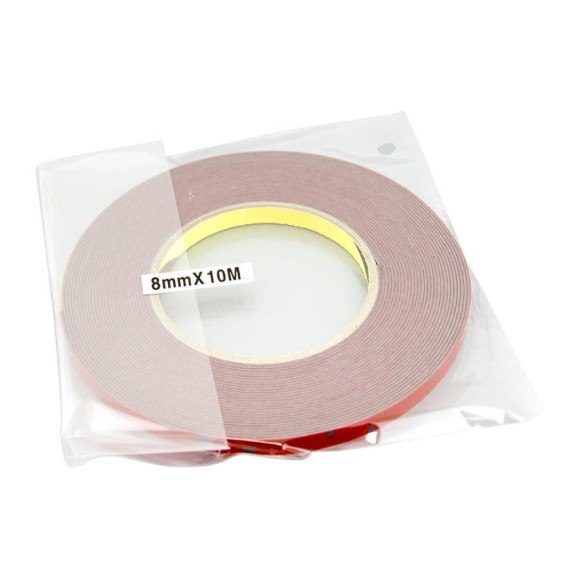 Оригинальный серый двусторонний скотч MTF Light 3M TAPE(ACRYL) 8мм х 10м красная подложка 3M8X1000R