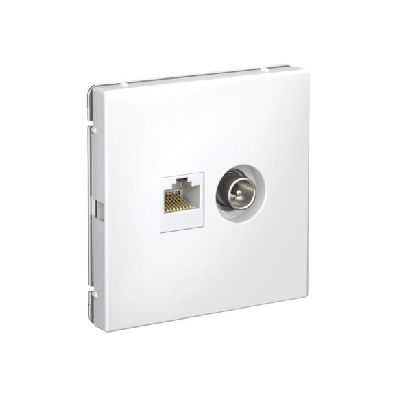 Розетка двойная ТВ + компьютерная RJ45, Systeme Electric ArtGallery Белый кат. 5Е GAL000189 Розетка двойная ТВ + компьютерная RJ45, Systeme Electric ArtGallery Белый кат. 5Е GAL000189