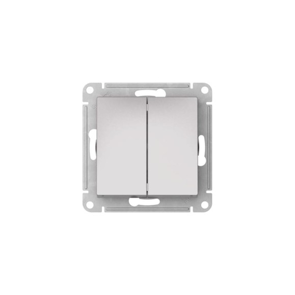 Механизм 2-клавишного переключателя Systeme Electric ATLASDESIGN сх.6/2, 10АХ, быстрозажимная клемма, алюминий ATN000365S