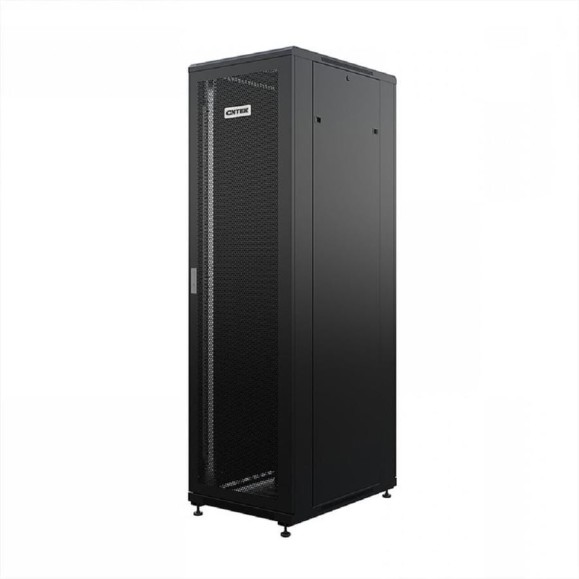 Шкаф напольный универсальный серверный ONTEK TC 18U 600x600мм, 4 профиля 19, двери перфорированная и сплошная металл, боковые стенки съемные TC18U66DPSMRSWAS-9005 Шкаф напольный универсальный серверный ONTEK TC 18U 600x600мм, 4 профиля 19, двери перфорированная и сплошная металл, боковые стенки съемные TC18U66DPSMRSWAS-9005