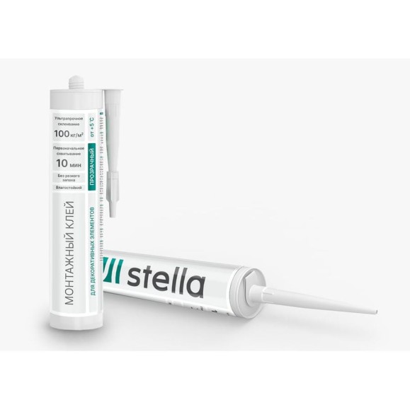 Монтажный клей универсальный STELLA прозрачный, 100 кг на м.кв ЦБ-00013211 Монтажный клей универсальный STELLA прозрачный, 100 кг на м.кв ЦБ-00013211