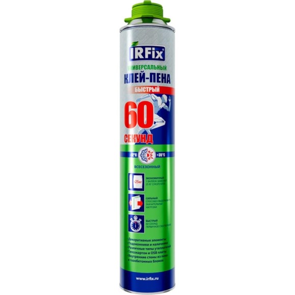 Клей-пена IRFIX универсальный 60 секунд 10014 Клей-пена IRFIX универсальный 60 секунд 10014