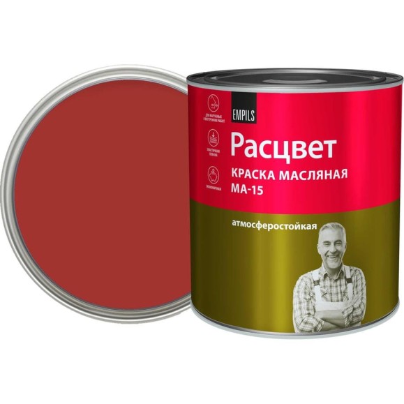 Масляная краска Расцвет сурик, 2.7 кг 69068 Масляная краска Расцвет сурик, 2.7 кг 69068