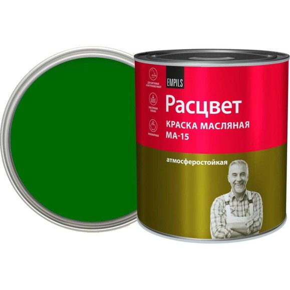 Масляная краска Расцвет ярко-зеленая, 2.7 кг 5880 Масляная краска Расцвет ярко-зеленая, 2.7 кг 5880