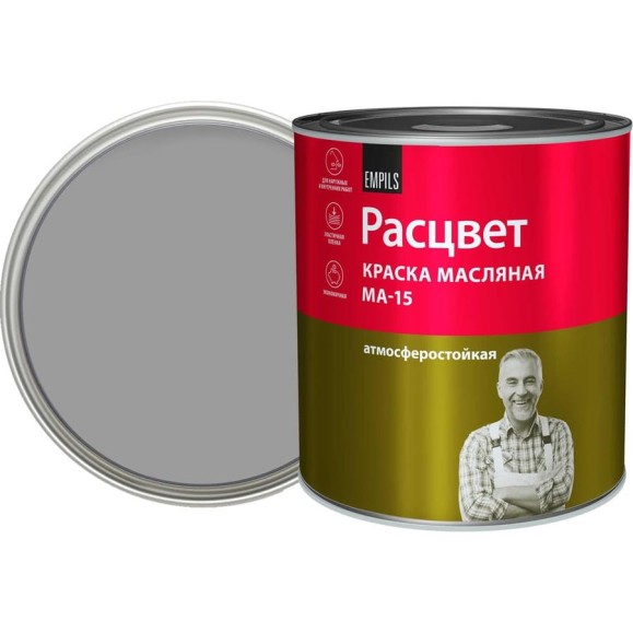 Масляная краска Расцвет серая, 2.7 кг 67084 Масляная краска Расцвет серая, 2.7 кг 67084