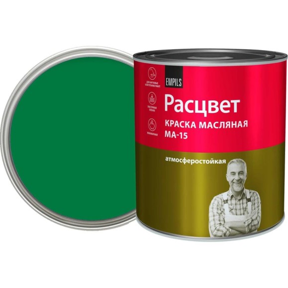 Масляная краска Расцвет зеленая, 2.7 кг 5824 Масляная краска Расцвет зеленая, 2.7 кг 5824