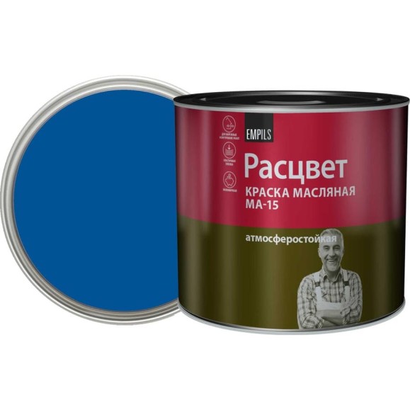 Масляная краска Расцвет синяя, 1.9 кг 5856 Масляная краска Расцвет синяя, 1.9 кг 5856