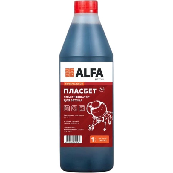 Пластификатор повышающий прочность бетона AlfaBet Пласбетон 1 л 20134 Пластификатор повышающий прочность бетона AlfaBet Пласбетон 1 л 20134