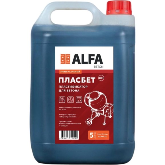 Пластификатор повышающий прочность бетона AlfaBet Пласбетон 5 л 20141 Пластификатор повышающий прочность бетона AlfaBet Пласбетон 5 л 20141
