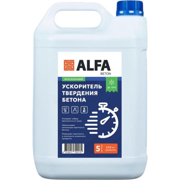 Ускоритель твердения бетона AlfaBet 5 л 20172 Ускоритель твердения бетона AlfaBet 5 л 20172