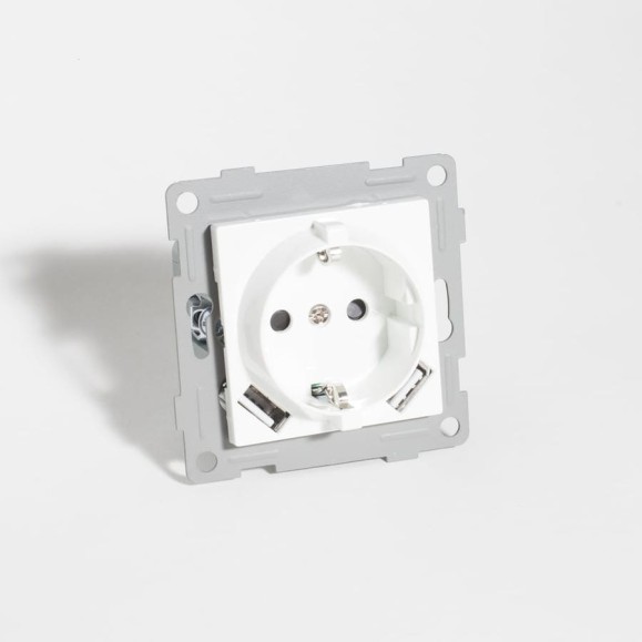 Розетка электрическая 2К+З/2xUSB A SPL, 125-250V (белый) 9 шт. 201004