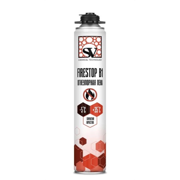 Пена огнеупорная всесезонная SV профессиональная FIRESTOP B1 720 мл (900 г) 777000 Пена огнеупорная всесезонная SV профессиональная FIRESTOP B1 720 мл (900 г) 777000
