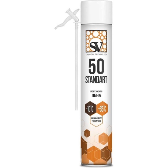 Пена монтажная всесезонная SV бытовая STANDART 50 550 мл (650 г) 114608 Пена монтажная всесезонная SV бытовая STANDART 50 550 мл (650 г) 114608
