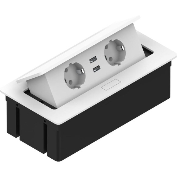 Прямоугольный удлинитель для стола REJS KWADRO 2x schuko 2xUSB 2,1A 5V кабель с вилкой белый TR19.0004.08.013 Прямоугольный удлинитель для стола REJS KWADRO 2x schuko 2xUSB 2,1A 5V кабель с вилкой белый TR19.0004.08.013