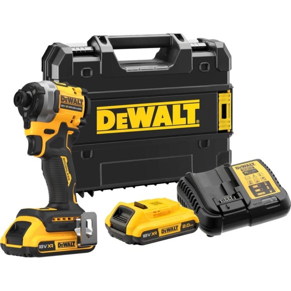 Аккумуляторный шуруповерт Dewalt DCF850D2T, 18 В, 206 Нм, 3800 уд/мин, с 2 АКБ 2 Ач и ЗУ, в кейсе TSTAK DCF850D2T-QW Аккумуляторный шуруповерт Dewalt DCF850D2T, 18 В, 206 Нм, 3800 уд/мин, с 2 АКБ 2 Ач и ЗУ, в кейсе TSTAK DCF850D2T-QW