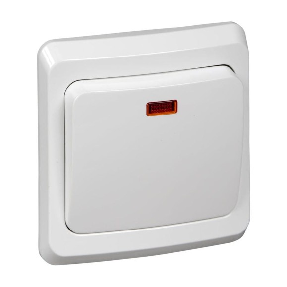 Выключатель 1-клавишный Systeme Electric (Schneider Electric) Этюд, 10 А, IP20, с индикацией, белый, арт. BC10-005B Выключатель 1-клавишный Systeme Electric (Schneider Electric) Этюд, 10 А, IP20, с индикацией, белый, арт. BC10-005B