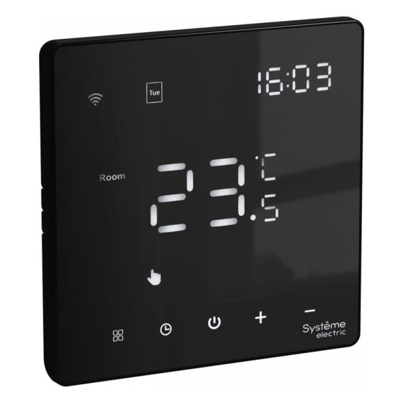 Термостат Wi-Fi электронный для теплого пола Systeme Electric ARTGALLERY, 16 A, в сборе, ЧЁРНЫЙ GAL001038 Термостат Wi-Fi электронный для теплого пола Systeme Electric ARTGALLERY, 16 A, в сборе, ЧЁРНЫЙ GAL001038