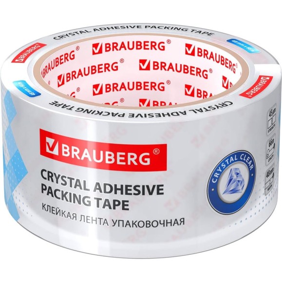 Упаковочная клейкая лента BRAUBERG КРИСТАЛЬНАЯ 48 мм х 66 м, 45 микрон 440153 Упаковочная клейкая лента BRAUBERG КРИСТАЛЬНАЯ 48 мм х 66 м, 45 микрон 440153